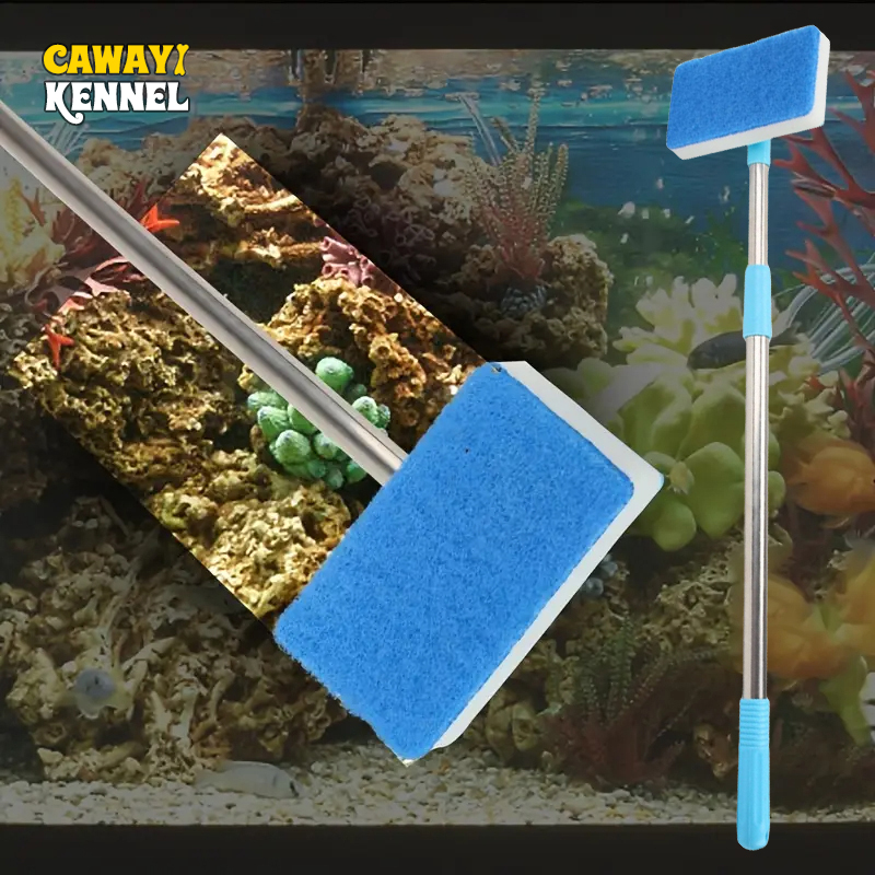 Aquarium Fish Maintenance - 55-95cm Telescopic Handle 180° Adjust Cleaner
