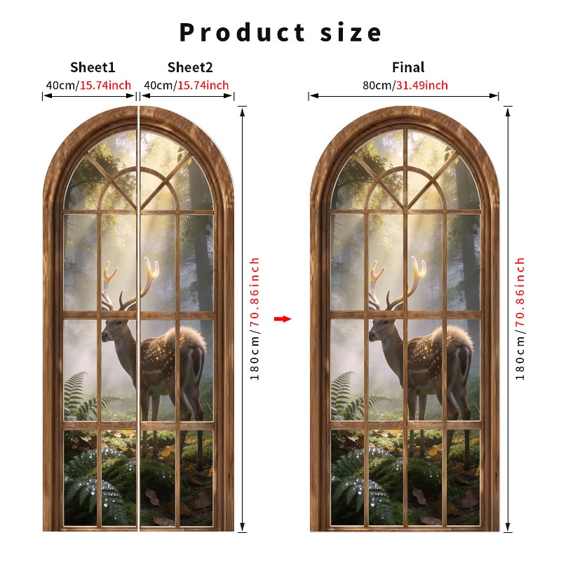80x180cm 3D Fake Arch Window W - Background Film 3D review and price