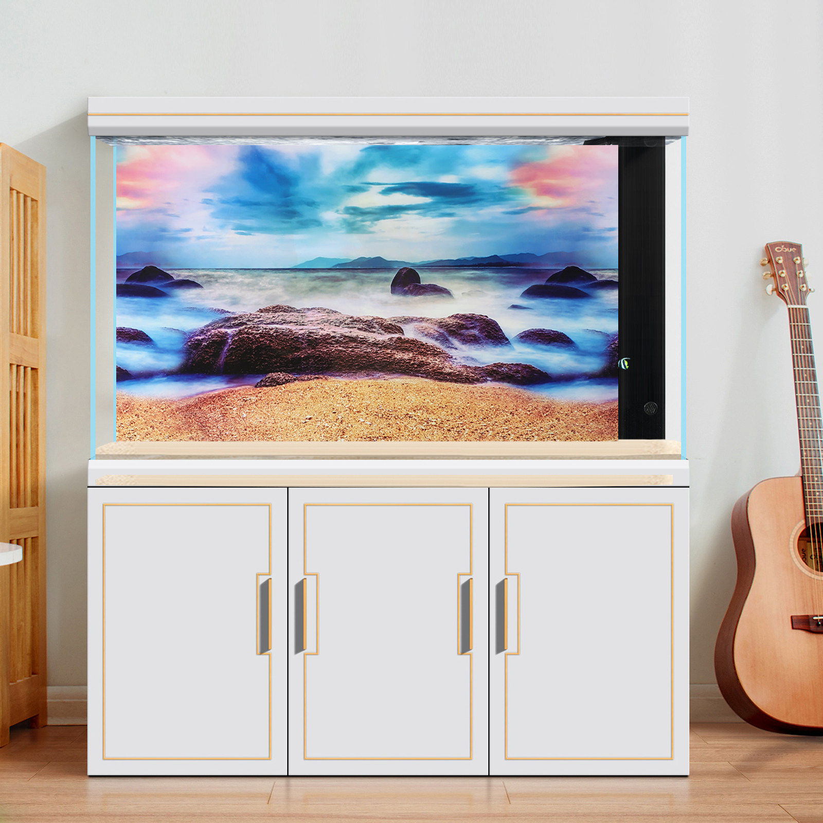 Fish Tank Paper 3D HD Decor Re - Aquarium Fish Poster review and price