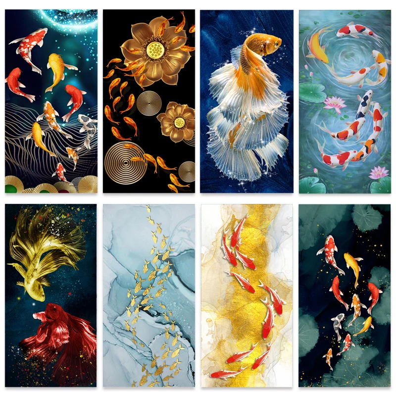 Chinese Style Golden Koi Feng  - Aquarium Fish Poster review and price