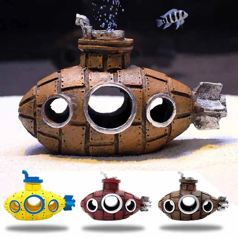 Resin Submarine Ornaments Aqua - Aquarium Fish Hiding Places review and price