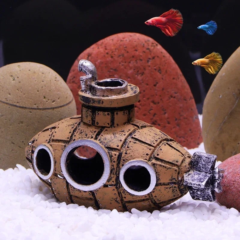 Resin Submarine Ornaments Aqua - Aquarium Fish Hiding Places review and price