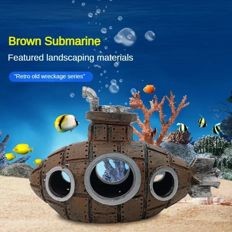 Resin Submarine Ornaments Aqua - Aquarium Fish Hiding Places review and price