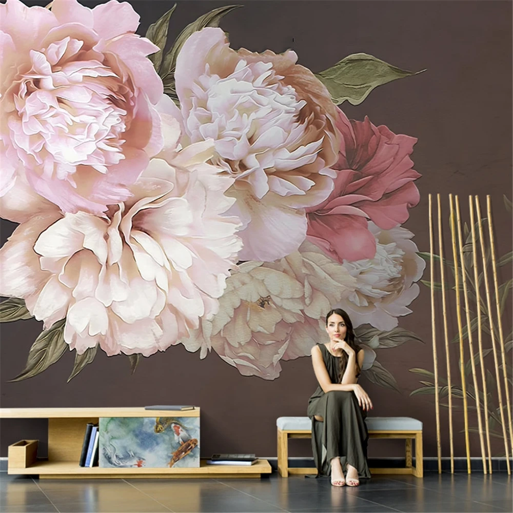 custom American peony wallpape - Background Film 3D review and price